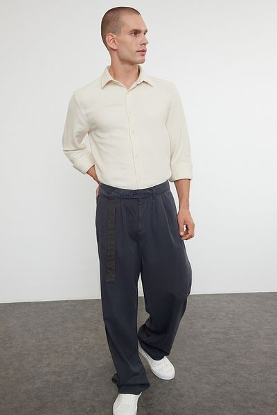 Trendyol Collection Βαμβακερό χειμωνιάτικο πουκάμισο με πέτρινη υφή κανονική εφαρμογή TMNAW25GO00009
