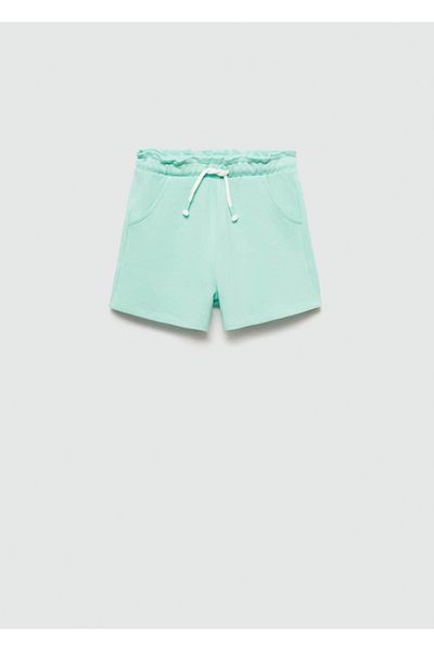 MANGO Kids Βαμβακερό σορτς με δαντέλα στη μέση