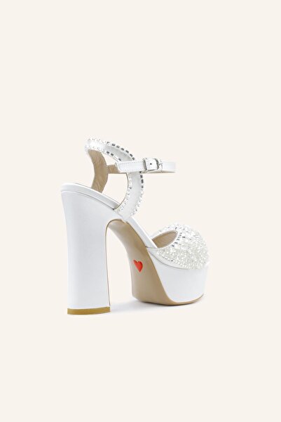 MARCATELLI Beige Satin Brice Platform Heeled Shoes