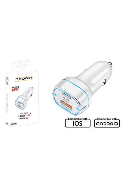DTS Teknoloji Techson TCA18-03 18W PD - QC 3.0 USB Hızlı Fast Araç Çakmaklık ...