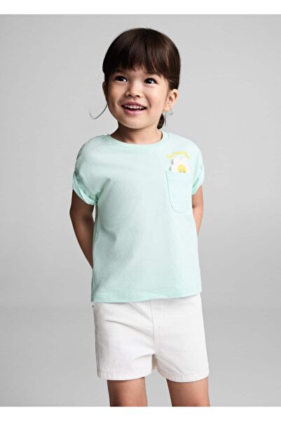 MANGO Baby Μπλουζάκι από βαμβάκι με λεπτομέρεια επεξεργασίας