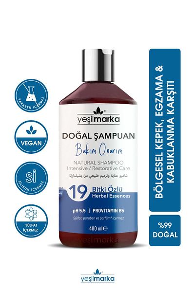 yeşilmarka Șampon natural, hrănitor, păr uscat și fin, infuzat cu uleiuri naturale și extracte botanice, 40
