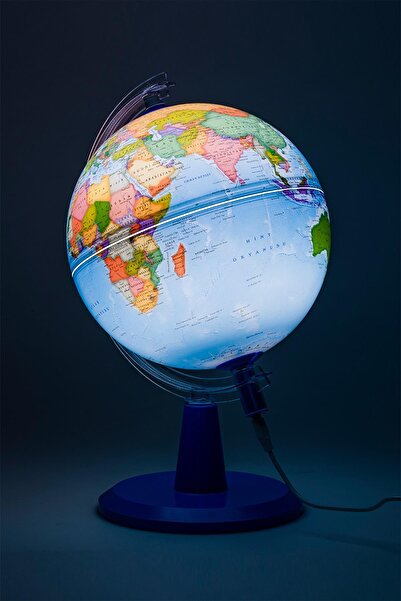 Gürbüz Yayınları Işıklı Siyasi Dünya Küresi Modern Seri 20 Cm Usb Kablo Hediyeli