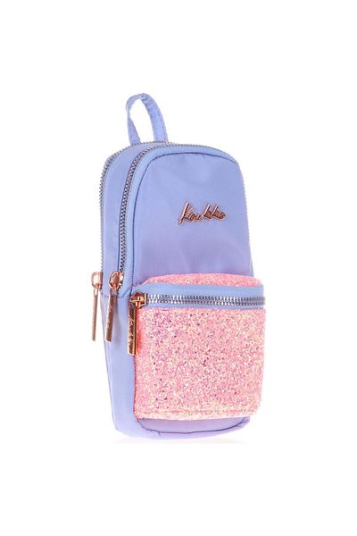 KAUKKO Τσάντα στυλό Bright Junior Τσάντα Πέτρινη-φλοράλ Μπλε Θήκη για στυλό τριών διαμερισμάτων