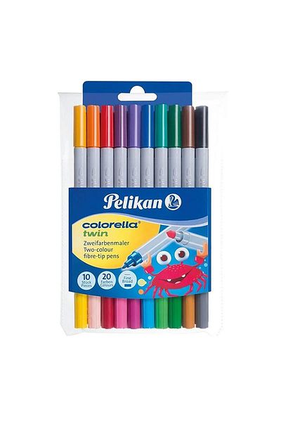 Pelikan Felted Pen Colorella Double Tip 10 Pieces 20 Colors Felted Pen
