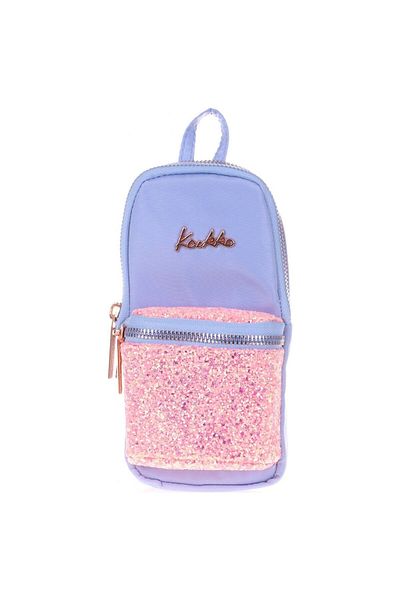 KAUKKO Τσάντα στυλό Bright Junior Τσάντα Πέτρινη-φλοράλ Μπλε Θήκη για στυλό τριών διαμερισμάτων