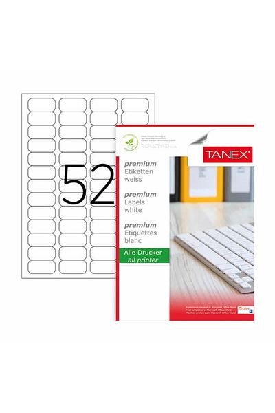 Tanex Αυτοκόλλητο λέιζερ 100 φύλλα 46,4 X 21,2 mm Ετικέτα εκτυπωτή λέιζερ