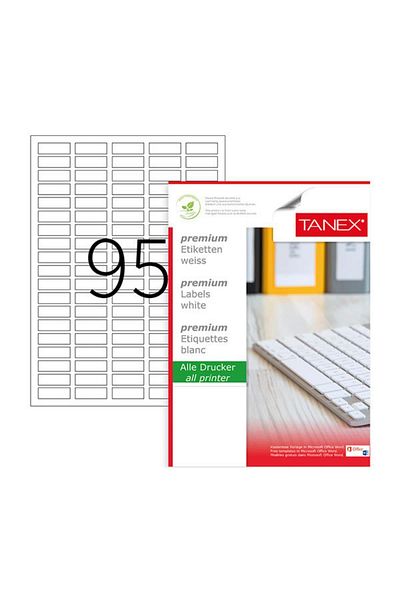 Tanex Αυτοκόλλητο λέιζερ 100 φύλλα 30 X 12 mm Ετικέτα εκτυπωτή λέιζερ
