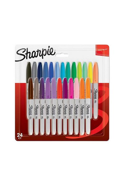 Sharpie 24 Color Fine Permanent Marker - Thin Tip Mixed