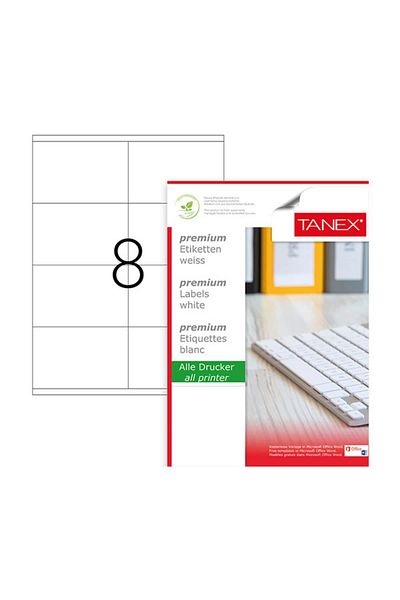 Tanex Αυτοκόλλητο λέιζερ 100 φύλλα 105x70 mm Ετικέτα εκτυπωτή λέιζερ