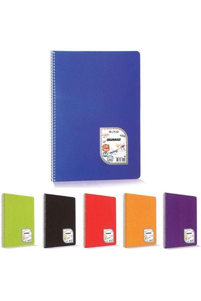 Çınar Caiet de școală Colormaxi A-5 - 96 de coli cu linii, copertă din plastic spirală, pachet de 12