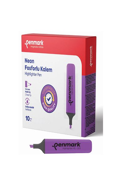penmark Lilac Neon Highlighter - Pack of 10