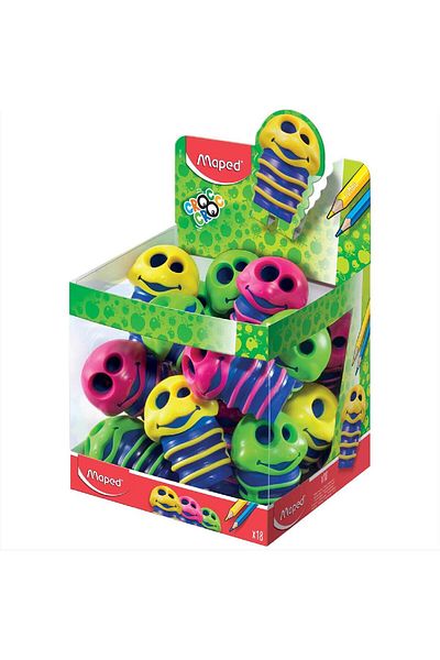 Maped 18 Pack Croc Plastic Double Student Pencil Sharpener