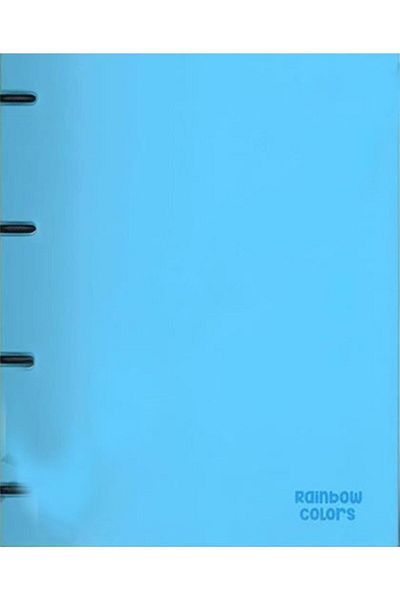 Önder Light Blue Rainbow Colors A4 4 Ring Student Folder
