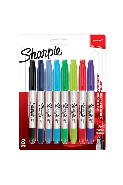 Sharpie Marker Permanent Twin Type Mixed Color 8 Pack