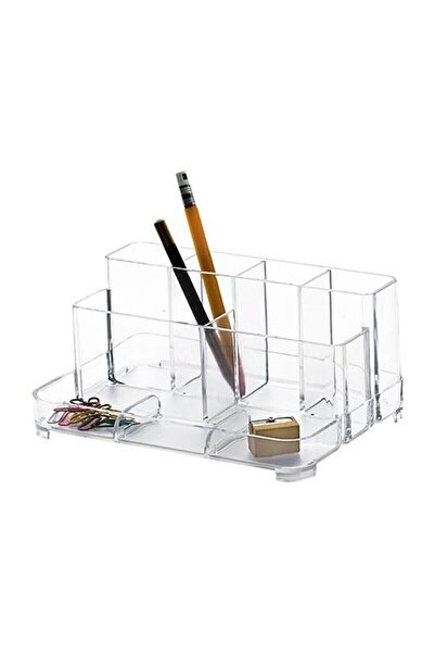 Cassa Çok Gözlü Kalemlik Şeffaf Masa Üstü Kalemlik Organizer