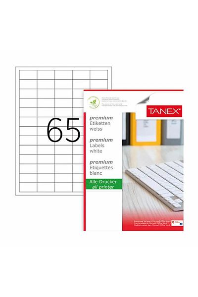 Tanex Αυτοκόλλητο λέιζερ 100 φύλλα 38 X 21 mm Ετικέτα εκτυπωτή λέιζερ