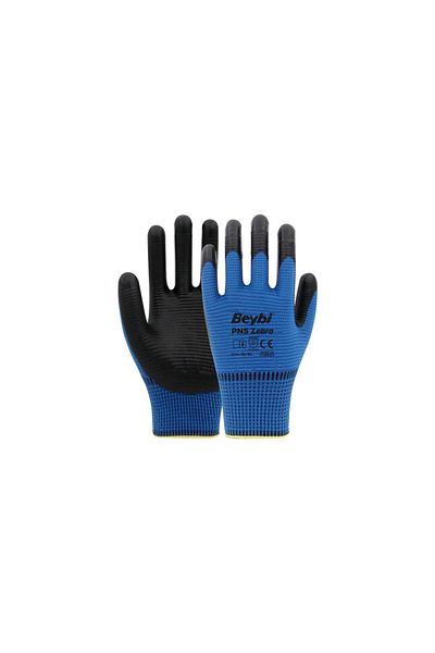 Beybi Nitrile Pmk Pn5 Zebra Blue Black Size 9 12 Pack