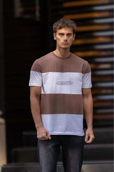 Decas Βαμβακερό μπλουζάκι Oversize - Crew Neck, Καφέ