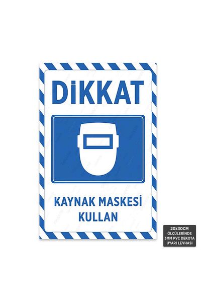 Hayal Poster U1009 - قناع اللحام يستخدم علامة تحذير ديكوتا (20 × 30 سم)