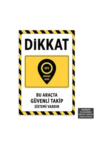 Hayal Poster U1131 - يوجد نظام تتبع آمن في هذه السيارة، لافتة تحذير ديكوتا (20 × 30 سم)