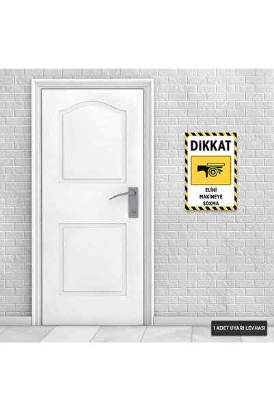 Hayal Poster U1032 - Do Not Put Your Hand in the Machine Dekota Warning Sign (20X30Cm)