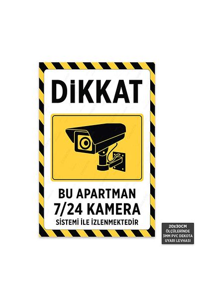 Hayal Poster U1104 - يتم مراقبة هذا الشقة على مدار الساعة طوال أيام الأسبوع مع علامة تحذير ديكوتا لنظام الكاميرا (20 × 30 سم)
