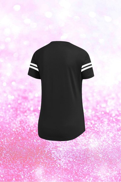 POSEIDON STORM Women's Black Dri-fit Fabric Crew Neck Short Sleeve T-shirt S-3xl