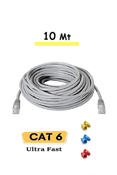 ANKTEK 10 Metre Cat6 İnternet Ethernet Kablosu Rj45 Cat 6 Utp Patch Lan Renkl...