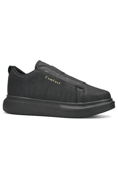 Allyup Ανδρικά αθλητικά παπούτσια casual - Μαύρο ψηλοτάκουνο, σόλα με σχέδιο, αθλητικά παπούτσια με οβάλ μύτη 109
