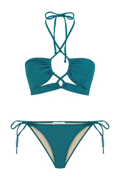 AQUELLA Set de bikini cu mreană cu benzi petroliere