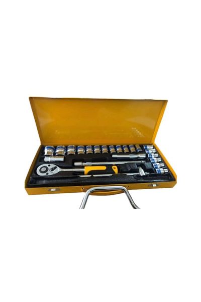 YDGR 24 Piece Yellow Socket Set - Various Sizes Reliable Clamping and Removal Set