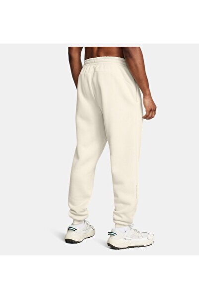 Under Armour Λευκό ανδρικό ελαστικό παντελόνι με κανονική εφαρμογή 1386586-110 UA Armour Fleece Pro Jo