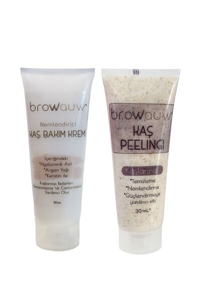 BROWWAUW Kaş Peelingi Ve Kaş Bakım Kremi Seti