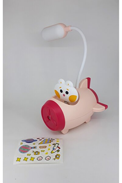 PİNA HEDİYELİK AKSESUAR Işıklı Uçak Şekilli Kalemtraşlı Çocuk Masa Lambası