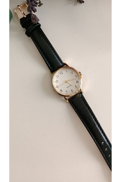 LA BOSS Vintage Deri Kordonlu Beyaz Kadın Kol Saati