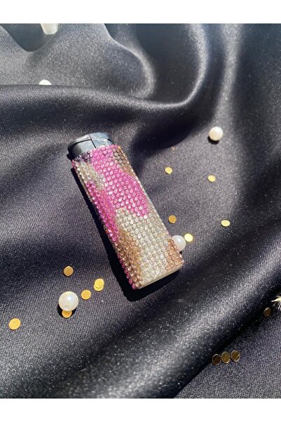 Zey Desing PEMBE DESEN TAŞLI ÇAKMAK (FOLUMU YAPILABİLMEKTE RÜZGARA KARŞI DAYA...