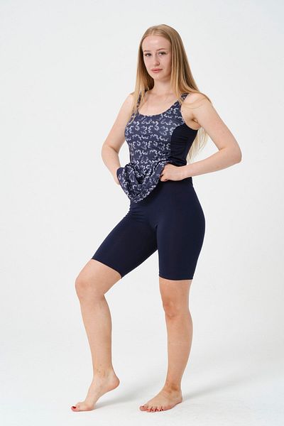 myfirstsea Women's Tankini Swimsuit Patterned Wide Strap Tankini Swimsuit with High Waist Shorts