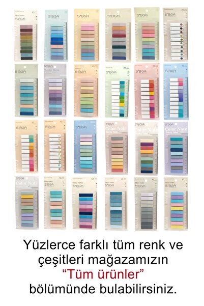 sibga tasarım Transparent Colored Postit Post-it Post ItBookmark Bookmark Postit Sticker Note Paper 200 Sheets