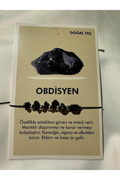 Perry Accesories Obsidyen  Doğal Taş Bileklik  Çakra