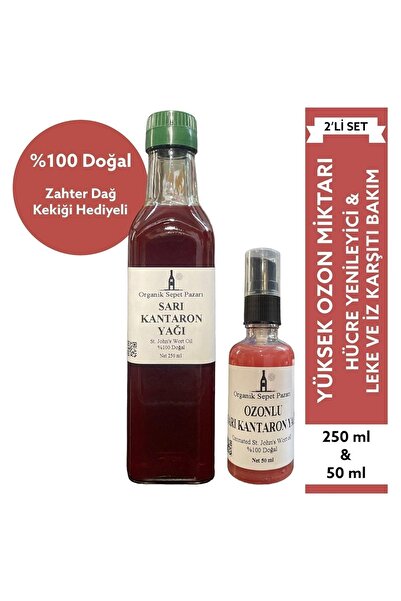 Organik Sepet Pazarı Sarı Kantaron Yağı 250 ml Ve Ozonlu Sarı Kantaron Yağı 50 ml 2'li Set