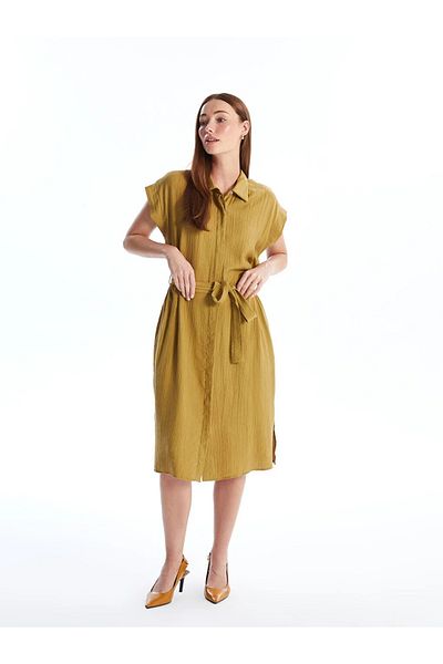 LC Waikiki LCWAIKIKI Classic Women's Shirt Dress - Solid Cut, Short Sleeve