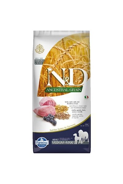 N&D Lamb Meat Blueberry Low Grain 12 Kg Adult Dog Food