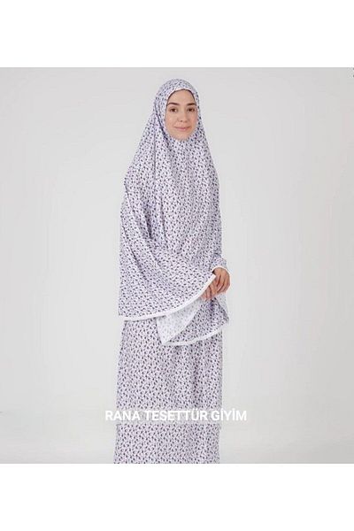 Şahane Prayer Clothing 2 Piece Floral Two Piece Set Sleeveless Cotton