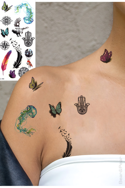BP Tattoo Renkli Karışık Geçici Dövme Tattoo