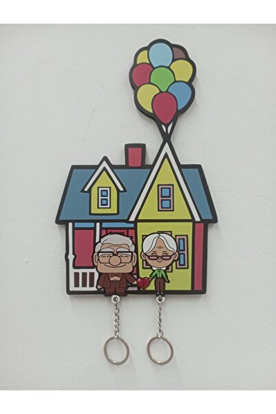 Ahşap Aksesuar Yukarı Bak Anahtarlık Askısı-Çift Anahtarlık-Duvar Dekorasyonu