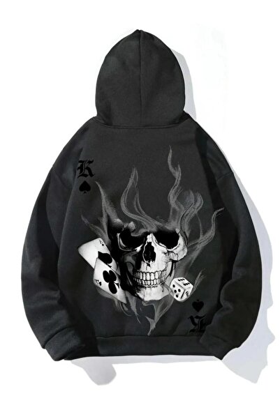 Massgai Φούτερ με κουκούλα Unisex Oversize - Σχέδιο εμπριμέ κουκούλα