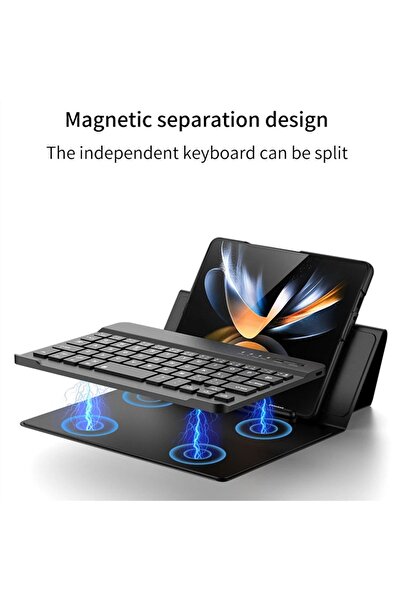 Fogy Samsung Galaxy Z Fold 4/5/6 Için Standlı Bluetooth Klavye Keyboard Set
