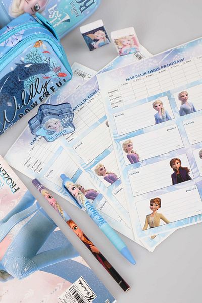 ELSA مجموعة وجبات مكتبية مرخصة من FROZEN ELSA للمدرسة والتغذية وحقيبة قلم رصاص