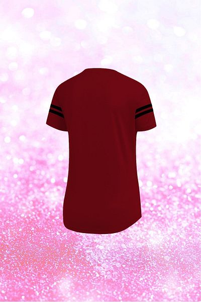 POSEIDON STORM Tricou cu mânecă scurtă pentru femei, roșu Claret, Dri-fit, fără imprimare, cu gât rotund, 4xl-10xl